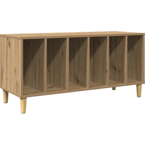 Práctico mueble para discos de 100 x 38 x 48 cm amplio espacio de almacenamiento estilo clásico madera de roble hecha a mano 020051063 (1/5)
