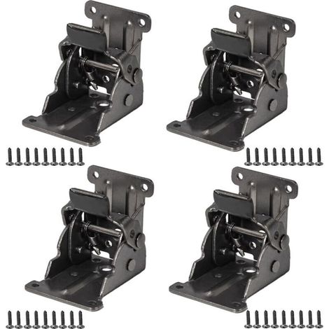 Charnière pliante autobloquante 4 pièces – Tôle d'acier inoxydable – Angle de pliage 0-90° – Charge élevée – Vis de montage incluses (1/5)
