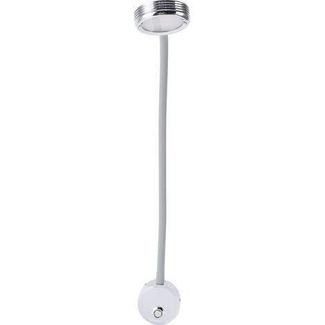 Lampe de lecture pour camping-car avec port USB, col de cygne flexible, lampe de chevet/murale pour bateau/yacht, rouge 620-625 nm, lumière chaude 3000-320 K, finition chromée. (1/5)