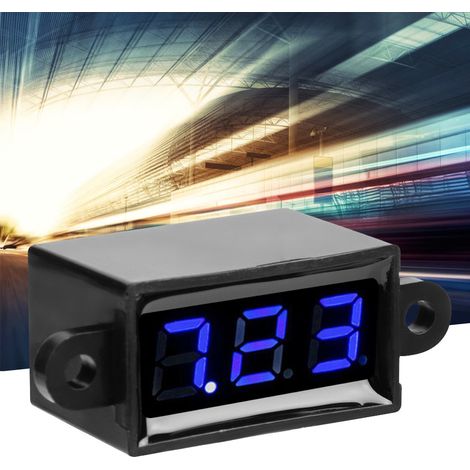 Voltmètre numérique 0,28 pouce, deux fils CC 3,0-30 V, affichage LED, étanche (bleu) (1/5)