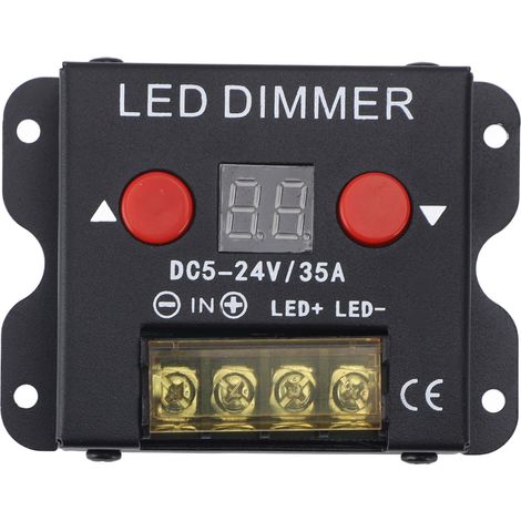 Variateur LED PWM 35A Boîtier Aluminium Affichage Digital Contrôle Tactile pour Bandes Lumineuses DC 5-24V Installation Facile (1/5)
