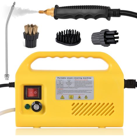 Nettoyeur vapeur portatif 2500 W sans réservoir, haute température, autocontrôle, avec tête de pulvérisation et brosses pour cuisine, salle de bain, joints et carrelage. (1/5)