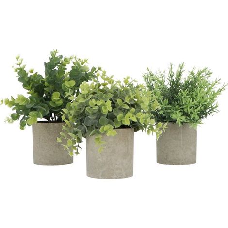 3 pièces - GreenDream plantes artificielles - Petites plantes d'intérieur - Fausses plantes décoratives - Hauteur supérieure à 20 cm