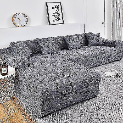 Housse de canapé élastique, housse de canapé de salon, housse de canapé géométrique, housse de canapé d'angle pour animaux de compagnie, housse de canapé méridienne en L, 1 pièce - Style 13-XL- (1/5)