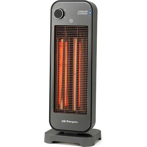 Estufa de carbono Orbegozo BP 7000, bajo consumo gracias a las resistencias de fibras de carbono, índice protección IP-20, oscilante, 2 potencias, 900 W