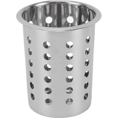 Porte-ustensiles de Cuisine en Acier Inoxydable, Organisateur de Couverts Polyvalent, Porte-ustensiles élégant pour une Cuisine Soignée(Avec des trous (1/4)