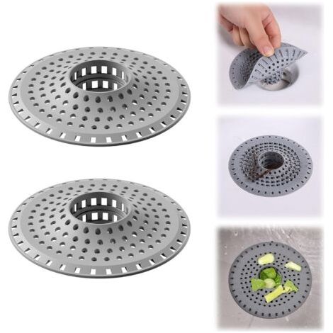 2-piece hair catcher for the bathtub, silicone hair catcher for the bathtub, all-in-one shower drain protector, suitable for standard drains