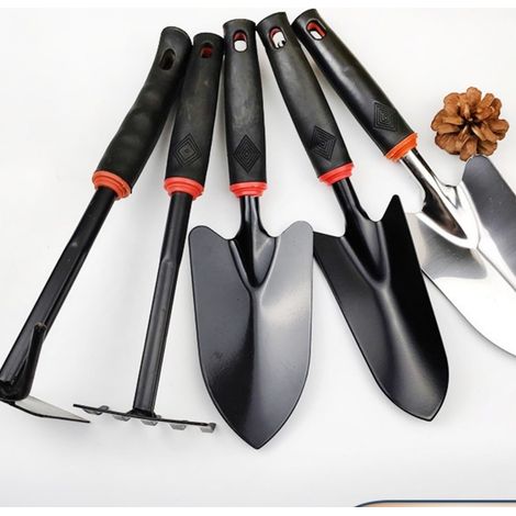 Set 5 Mini Outils Jardin – Pelle, Rateau 5 Dents, Plante Grasse (1/5)