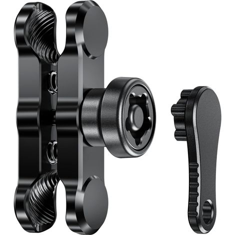 Bras de fixation double en alliage d'aluminium antivol, compatible avec les supports RAM Mounts B (rotule de 25 mm) et les supports de téléphone pour vélo et moto (rotule de 25 mm), bras moyen