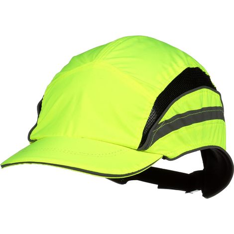 3M™ First Base™ 3 Bump Cap 2021866, Classic, alta visibilità, giallo, visiera ridotta, 55 mm