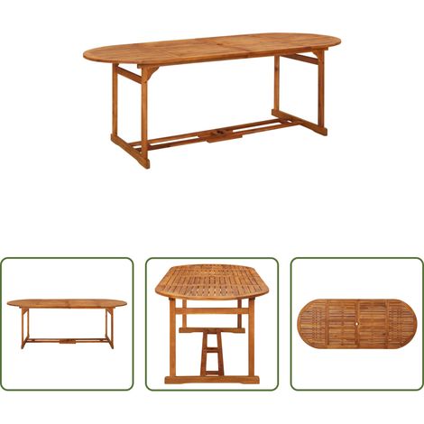 Akazienholz -  Garten-Esstisch 220x90x75 cm Massivholz Akazie (1/5)