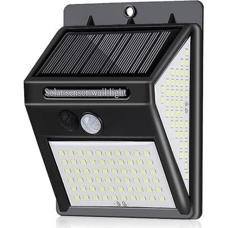 Lumière solaire extérieure 144 LED, murale, étanche, détecteur de mouvement, projecteur de sécurité sans fil, spot solaire extérieur (1/4)
