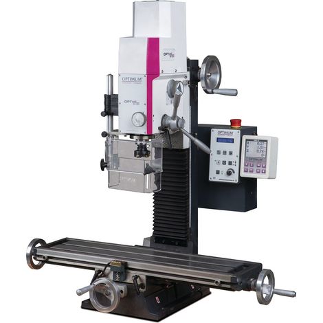 Perceuse-fraiseuse X 480 mm Y 175 mm Z 370 mm BT20 0,95 kW 230V changement d'outil mécanique affichage digital Optimill MH22VD (1/5)