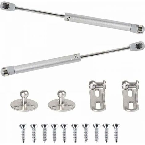 2pcs Ressort à Gaz 100N Vérins à Gaz Hydraulique Bras Pneumatique pour Levage Amortisseur à Gaz 90 Degres avec Vis Charnière Porte Placard pour Ouverture Douce Armoire Meuble Cuisine - 265mm (1/5)