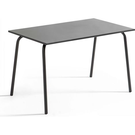 Oviala – Table de jardin en acier thermolaqué 120x70cm – Résistante aux UV et à l'humidité – Traitement anti-corrosion – Style industriel (1/5)