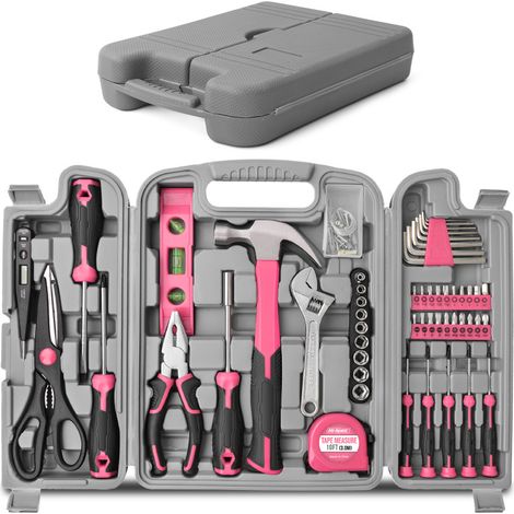 54-teiliges multifunktionales Heimwerker-Toolset, Werkzeugkasten für Heimreparaturen, Werkzeugset mit Schlüsseln und Zangen deng ALOVEZ (1/2)