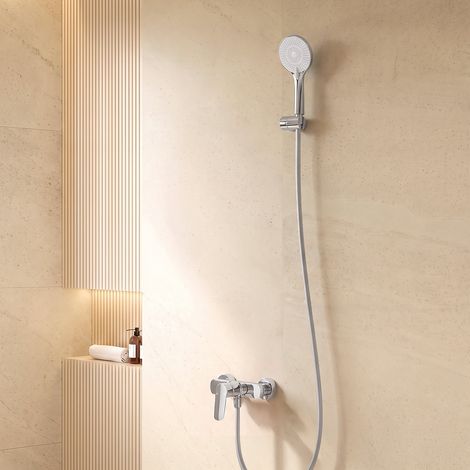 EVERSTEIN Mitigeur de douche apparent avec douchette 3 jets, chromé (1/5)