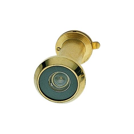 Ouvre&Déco – Judas optique pour porte en laiton poli – Angle de vision 200° – Volet obturateur pour discrétion – Épaisseur de porte 38 à 55 mm