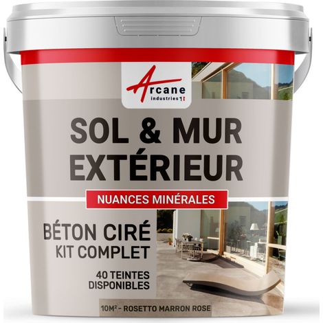 BETON CIRÉ: KIT KUNSTHARZ-BETONBESCHICHTUNG FÜR DRAUSSEN - Böden, Wände, Terrassen, Balkone, Treppen - Rosetto-Braun-Rosa - kit 10 m2 (2 couches)