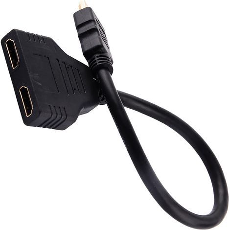 Câble adaptateur répartiteur 1 vers 2 voies HDMI mâle vers HDMI femelle double (1 vers 2 voies) pour TV HD 1080p (1/5)