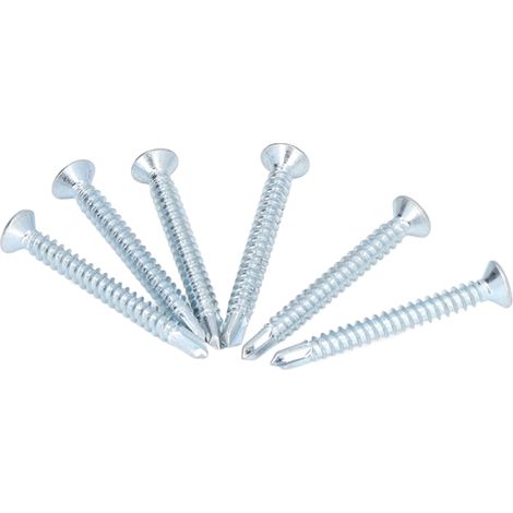 250 vis autoperceuses à tête fraisée cruciforme en acier au carbone zingué M4,2 x 38 (1/5)