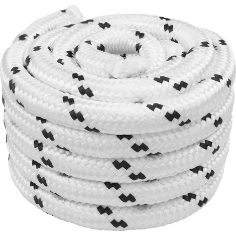 Corde de bateau Blanc 25 m Polyester vidaXL