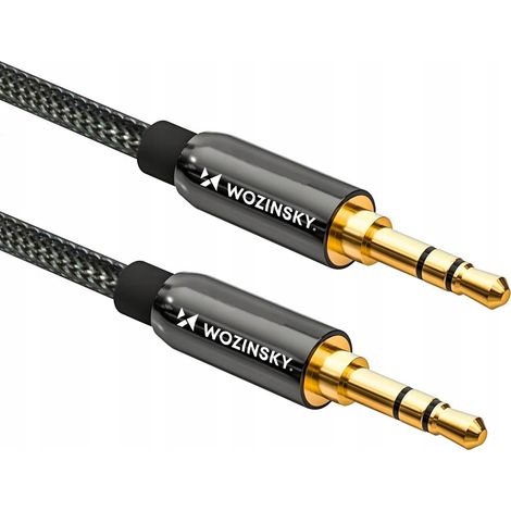 Cavo mini jack universale Wozinsky, 2 cavi AUX da 3 m, nero