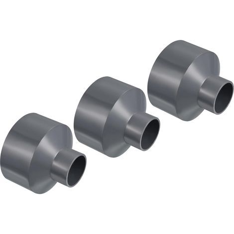 PVC-Reduzierstück 110 x 50 mm, 2er-Pack, gerader Kupplungsadapter, Grau (1/5)