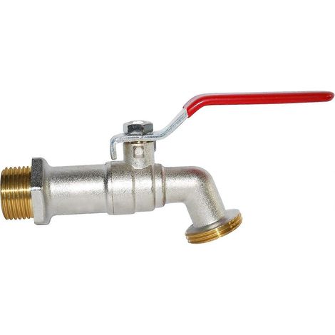 Robinet de jardin extérieur - Robinet de jardin avec adaptateur, antirouille, robinet à bille, laiton (1/5)