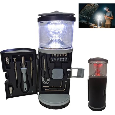 Lampes de camping, lampe de camping LED avec kit d'outils standard, cadeau original pour homme, lampe à piles pour voiture, pêche (1/5)