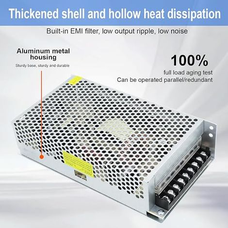 Alimentation 12V 20A Transformateur LED 250W Commutation AC 10V / 240V DC Convient aux bandes lumineuses,aux signaux lumineux de sonde,à la vidéosurveillance,aux radios (1/3)