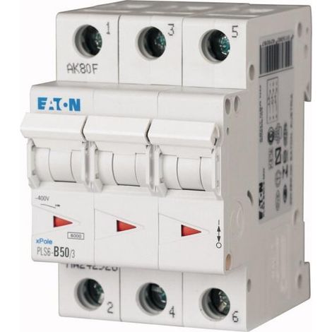 Disj. PLS 3X50A 6kA (EN 60898) cbe C 000242954 EATON PLS6-C50/3-MW