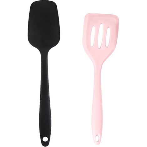 Ensemble Ustensiles Cuisine Silicone - Spatules Résistantes Chaleur Pour Casseroles Antiadhésives - Lot De 2 (1/5)