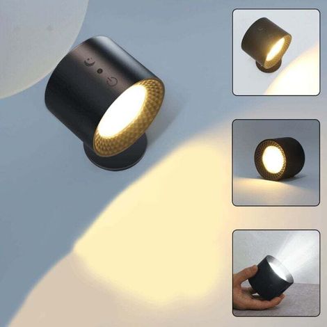 Indoor Wall Lamp, LED Touch Wall Light with USB Charging Port, Touch Control, 3 Brightness Levels, 3 Temperatures, 360° Rotatable Bedside Lamp for Bedroom MUMU (1/4)