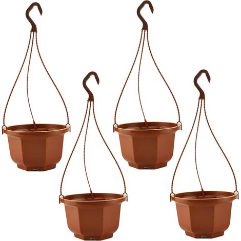 Panier suspendu pour orchidées, lot de 4 jardinières suspendues en plastique avec crochets (1/5)
