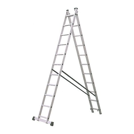 KORMAX escalera aluminio industrial doble 12 p. , Escalera de aluminio industrial doble 212A12 Peldaños por tramoAltura extendida 5,64 mAltura en tijera 3,40 mAltur