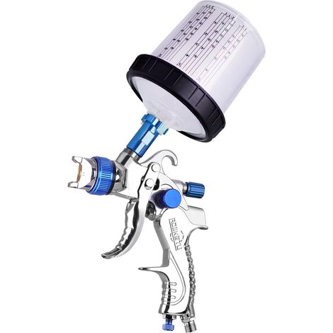 Pistolet à peinture pneumatique sans fil, portable et réglable, avec valve et réservoir de 600 ml, pour la peinture de la maison et de la voiture (1/5)