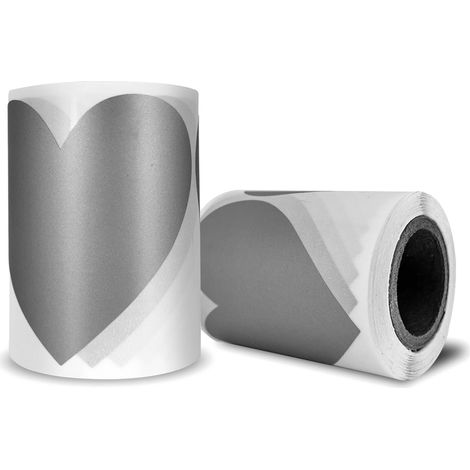 Adesivi gratta e vinci CUORI 70x80mm ARGENTO x100