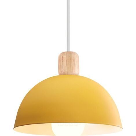 royaluxe- 20CM Lustre En Métal Vintage Suspension Luminaire Moderne Lampe À Suspension D'Intérieur Simple E27, Jaune Pour Restaurant Cuisine (1/5)