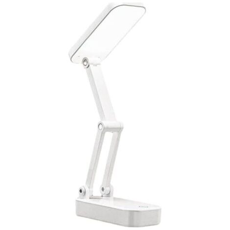 Lampe de bureau pliable, rechargeable et portable, blanche, lampe d'étude de protection des yeux, adaptée à la maison et au dortoir, lampe de bureau à intensité variable, commande tactile (1/5)