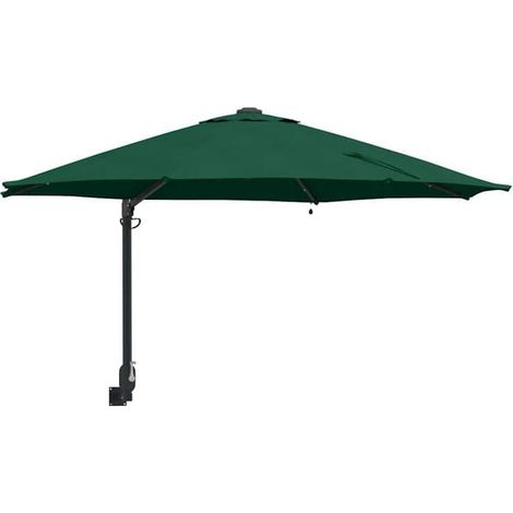 Parasol de jardin vert, dimensions : 248 x 248 x 148 cm, matériaux : polyester et acier (1/5)