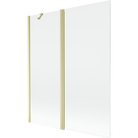 Mexen Mist paravento per doccia a 2 ante 140 x 150 cm, trasparente, oro spazzolato - 8A9-140-011-55-00 (1/5)