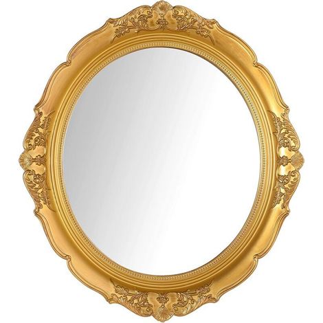 Specchio decorativo vintage da appendere alla parete per camera da letto, soggiorno, comò, 33 x 37 cm (oro) (1/5)