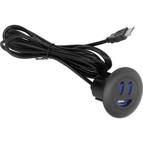 Prise USB 5V avec câble d'alimentation 2,5m pour installation encastrée - idéal pour canapé, lit et fauteuil (1/5)
