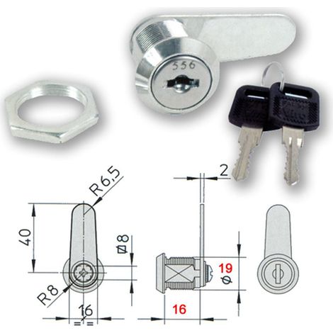 Viro 1032 Serratura Universale a Lamelle con Leva 20mm - VIRO