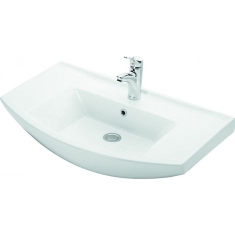 Lavabo bagno sospeso 80 cm in ceramica Litos-BN80 kamalu