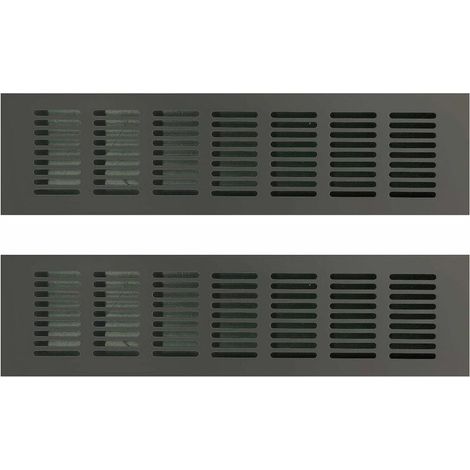 Grille De Ventilation Rectangulaire - Aluminium - 80 x 300 mm - Pour Réfrigérateur Intégré Aquarium Terrarium Micro-ondes - 2 Pièces (1/5)