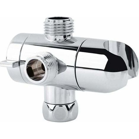 Braccio deviatore a 3 vie per doccetta combinata, soffione doccia a montaggio fisso, fissaggio valvola, staffa per bagno (1/4)