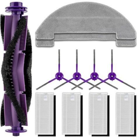 (11pcs) MR1 SE Replacement Parts for MONSGA MR1 SE Robot Vacuum Cleaner, 1 Roller Brush, 4 Side Brushes, 4 HEPA Filters with Foam Filters, 2 Cleaning Pads, Accessory Kit (1/5)