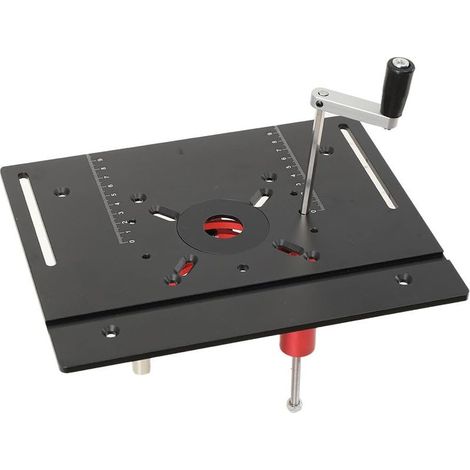 Routeur Lift, Table Fraisage Défonceuse, Kit daccessoires pour Table de Fraisage, Système de Levage Manuel Bois Machine de Gravure Table Scie Insert Substrat DIY Réglable (1/4)